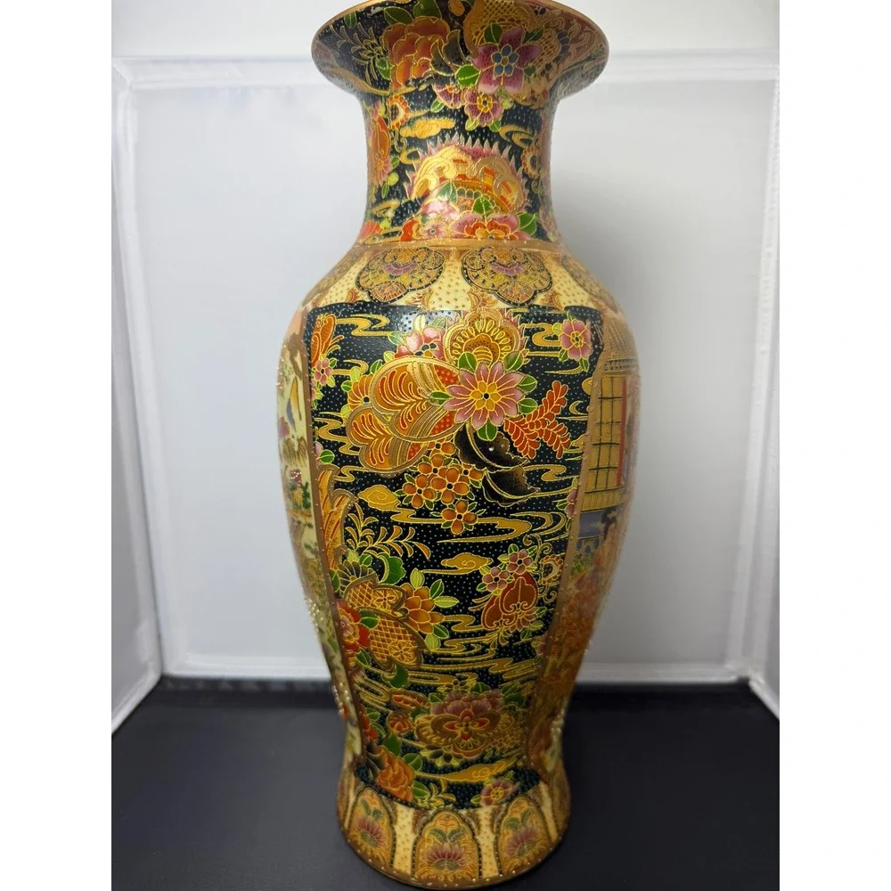 Vintage Chinese‎ Satsuma Vase decorative 14